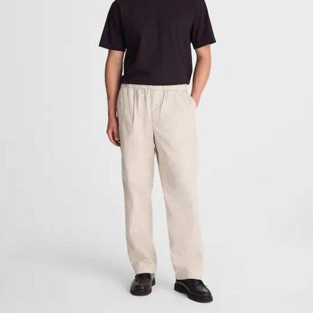 Madewell Men's Pleated Poplin Pull On Pant Form Grey Size Medium NWT